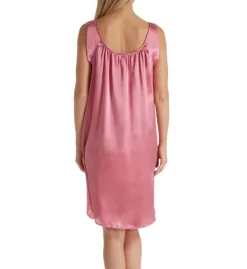 Amanda Rich Satin Banded Sleeve Knee Length Gown - Style 104-40 Ruched Scoop Neck -Her Room US amanda rich amri01 104 40 bs