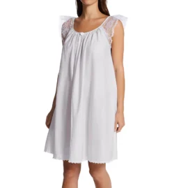 Short Sleeve With Lace Trim Cotton Gown
