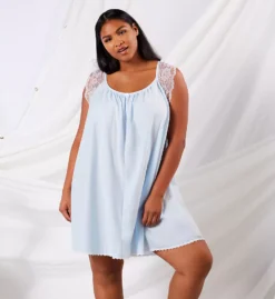 Amanda Rich Pure White Lace Trim Cotton Nightgown – Plus Size Cap Sleeve Sleep Gown -Her Room US amanda rich amri01 106 80x cs6