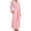 Amanda Rich Women's Luxury Long Velour Wrap Robe with Contrast Piping