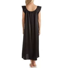 Amanda Rich Satin Flutter Sleeve Nightgown – Silky Scoop Neck Long Sleep Gown -Her Room US amanda rich amri01 209 40 bs