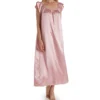 Amanda Rich Satin Flutter Sleeve Nightgown – Silky Scoop Neck Long Sleep Gown -Her Room US amanda rich amri01 209 40 gs