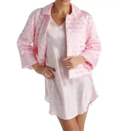 Amanda Rich Quilted Satin Button Front Bed Jacket – Warm Long Sleeve Sleep Robe -Her Room US amanda rich amri01 401qbj cs2