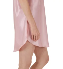 Amanda Rich Bias Cut Satin T-Shirt Gown – Flutter Sleeve V-Neck Chemise -Her Room US amanda rich amri01 412 40 cs2
