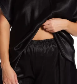 Amanda Rich Plus Size Lustrous Satin PJ Set – V-Neck Batwing Sleeve Sleep Tee & Shorts -Her Room US amanda rich amri01 412pj4x cs1