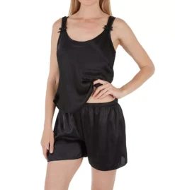 Amanda Rich Silky Satin Camisole and Short Set – Lightweight USA-Made Sleepwear -Her Room US amanda rich amri01 563 40 cs2