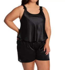 Amanda Rich Plus Size Satin Camisole and Short Set - Style 563-40X Scoop Neck Sleepwear
