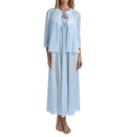 Amanda Rich Nylon Tricot Bed Jacket - White Floral Lace 3/4 Sleeve Sleep Shrug -Her Room US amanda rich amri01 ar152 cs1