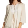 Amanda Rich Nylon Tricot Bed Jacket - White Floral Lace 3/4 Sleeve Sleep Shrug -Her Room US amanda rich amri01 ar152 gs