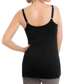 Amoena Valletta Tall Camisole Bra Top - Black Longline Pocketed Mastectomy Tank -Her Room US amoena amo001 71512 bs