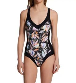 Anita Watercolor Floral & Polka Dot Sidonia One Piece - Slimming Wireless Support Swimsuit