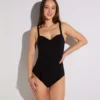 Anita Michelle Black Slimming Ruched One Piece Swimsuit with Contour Cups -Her Room US anita anit01 7373 gs