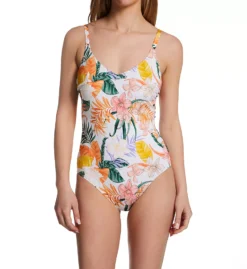 ANITA Tropical Floral Pearl Emiko – Rosa Faia Bra-Sized V-Neck One Piece Swimsuit