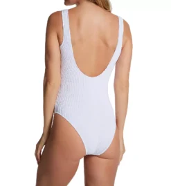 ANITA Blue Textured Waffle Knit Jada One Piece Swimsuit – Bra-Sized Scoop Neck Swimwear -Her Room US anita anit01 7755 bs