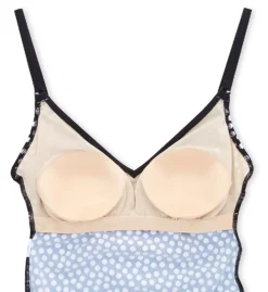 Anita Black & White Polka Dot Mabela - Wireless Bra-Sized V-Neck One Piece Swimsuit -Her Room US anita anit01 7790 cs6
