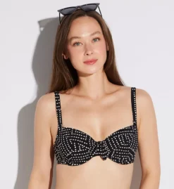 Anita Rosa Faia Simple Art Luna Navy & White Polka Dot Underwire Tie-Front Swim Top -Her Room US anita anit01 8731 1 fs