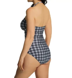 Anne Cole Box Plaid Bandeau One Piece Swimsuit – Keyhole Keyhole Design with Removable Halter Strap -Her Room US anne cole anne01 mo03783 bs