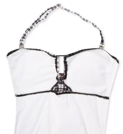 Anne Cole Box Plaid Bandeau One Piece Swimsuit – Keyhole Keyhole Design with Removable Halter Strap -Her Room US anne cole anne01 mo03783 cs6