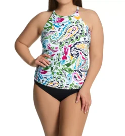 Anne Cole Plus Size Live In Color High Waist Ruched Swim Bottom -Her Room US anne cole anne01 pb33601 cs4