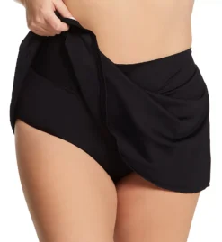 Anne Cole Plus Size Live In Color Rock Skirt Swim Bottom - Midnight Navy High Waisted Flared Swimwear -Her Room US anne cole anne01 pb41401 cs1