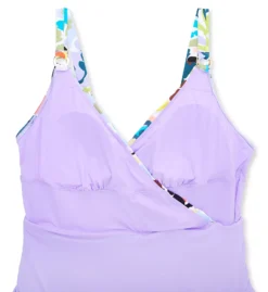 Anne Cole Plus Size Kashmir Paisley Floral – Surplice V-Neck One Piece Swim Dress -Her Room US anne cole anne01 pd6106 cs5