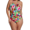 Anne Cole Plus Cabana Party High Neck One Piece Swimsuit – Navy Tropical Floral Ruched Front -Her Room US anne cole anne01 po06465 gs