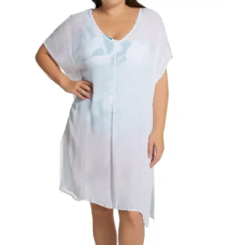 Anne Cole Plus Size Mari Botanical Teal Floral - Asymmetrical One Shoulder One Piece Swimsuit -Her Room US anne cole anne01 po06666 cs1