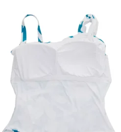 Anne Cole Plus Size Mari Botanical Teal Floral - Asymmetrical One Shoulder One Piece Swimsuit -Her Room US anne cole anne01 po06666 cs5