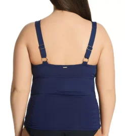 Anne Cole Plus Size Live In Color Twist Front Underwire Tankini - Tummy Slimming OTS Swim Top -Her Room US anne cole anne01 pt20101 bs