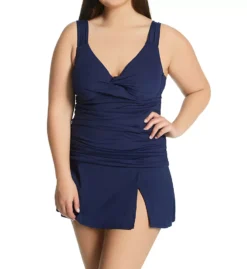 Anne Cole Plus Size Live In Color Twist Front Underwire Tankini - Tummy Slimming OTS Swim Top -Her Room US anne cole anne01 pt20101 cs2