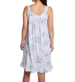 Aria Peach 100% Cotton Jersey Sleeveless Chemise – Embroidered Lace & Shell Button Nightgown -Her Room US aria aria01 a20023 bs