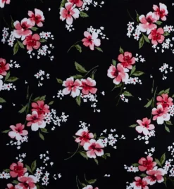 Aria Floral Print 100% Cotton Knit Long Sleeve Sleepshirt – Lace V-Neck with Ruffle Hem -Her Room US aria aria01 a30012 cs2