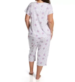 Aria Plus Size Short Sleeve Capri Pant PJ Set -Her Room US aria aria01 a70001x bs