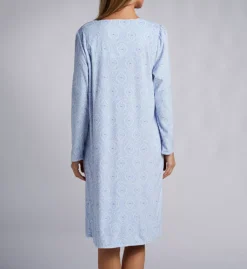 Aria Lavender Silky Fleece - Scalloped Lace & Shell Button Long Gown -Her Room US aria aria01 a80014 bs