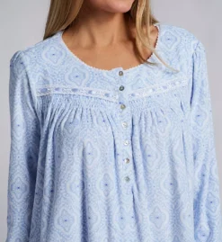 Aria Lavender Silky Fleece - Scalloped Lace & Shell Button Long Gown -Her Room US aria aria01 a80014 cs1