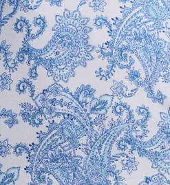 Aria Blue Paisley Brushed Cotton Jersey PJ Set – Floral Lace & Shell Button Sleepwear -Her Room US aria aria01 a90017 cs3