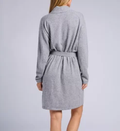 Arlotta Heather Grey Luxury 100% Cashmere Short Robe – Classic Shawl Collar Spa Wrap -Her Room US arlotta arl001 2012 bs