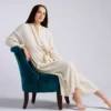 Arlotta 100% Cashmere Baby Cable Texture – Long Wrap Shawl Collar Robe -Her Room US arlotta arl001 2020 gs
