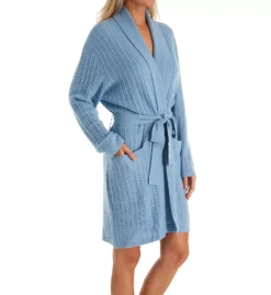 Arlotta Luxury 100% Cashmere Short Baby Cable Texture Wrap Robe