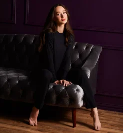 Aspen Dream Cream Bamboo Ribbed Knit – Lightweight Soft Lounge Joggers