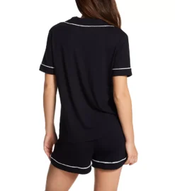 Aspen Dream Essential Soft Bamboo PJ Set – Ruffled Trim Short Sleeve Loungewear -Her Room US aspen dream aspd01 bshpj bs