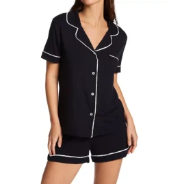 Aspen Dream Essential Soft Bamboo PJ Set – Ruffled Trim Short Sleeve Loungewear