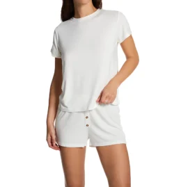 Aspen Dream Essential Soft Rolled Sleeve Tee – Silky Bamboo Viscose Sleep Top -Her Room US aspen dream aspd01 btrs cs3