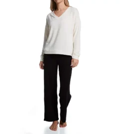 Aspen Dream Soft Fuzzy Knit Wide Leg Lounge Pant – Relaxed Drawstring Sleepwear -Her Room US aspen dream aspd01 cwp cs1