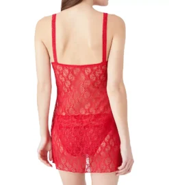 b.tempt'd by Wacoal Lace Kiss Sheer Floral Chemise – Vibrant Red Lettuce-Edge Sleepwear -Her Room US b temptd by wacoal btmp01 914282 bs
