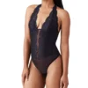 b.tempt'd Ciao Bella Black Lace and Sheer Mesh Plunging Halter Bodysuit -Her Room US b temptd by wacoal btmp01 936144 gs
