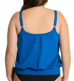 Beach House Woman Floral & Striped Blouson Tankini – Under The Border Walk Sarah Swim Top -Her Room US beach house woman bhw01 hw61012 bs