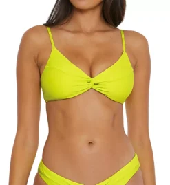 Becca Prima Harlow Neon Textured Bralette – Twisted Center Triangle Swim Top