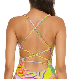 Becca Costa Bella Kali V-Neck One Piece Swimsuit - Textured Floral Multi-Color Print -Her Room US becca bec01 191037 cs1