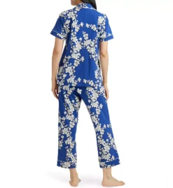 Navy Shadow Blossom Short Sleeve Cropped PJ Set -Her Room US bedhead pajamas behe01 2721295 bs